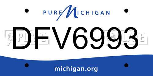 DFV6993 Michigan License Plate