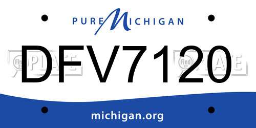 DFV7120 Michigan License Plate