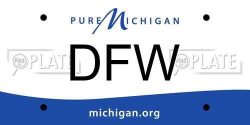DFW Michigan License Plate