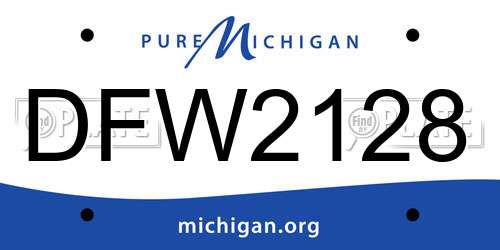 DFW2128 Michigan License Plate