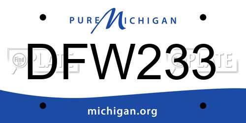 DFW233 Michigan License Plate