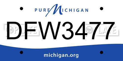 DFW3477 Michigan License Plate