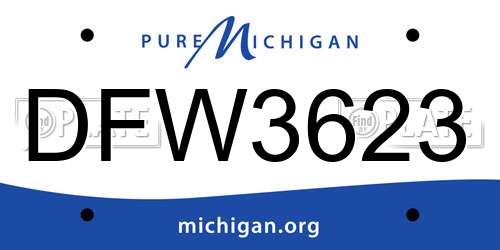 DFW3623 Michigan License Plate