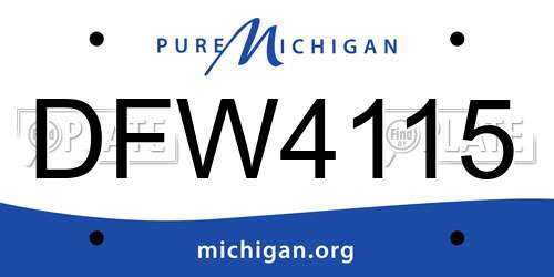 DFW4115 Michigan License Plate