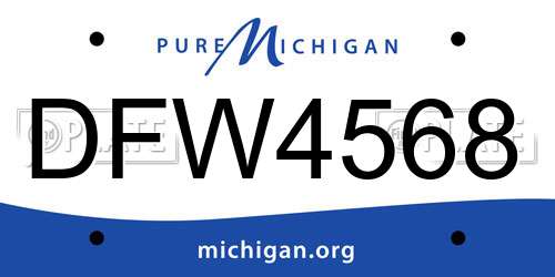 DFW4568 Michigan License Plate
