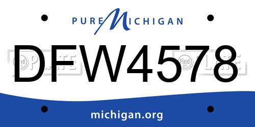 DFW4578 Michigan License Plate