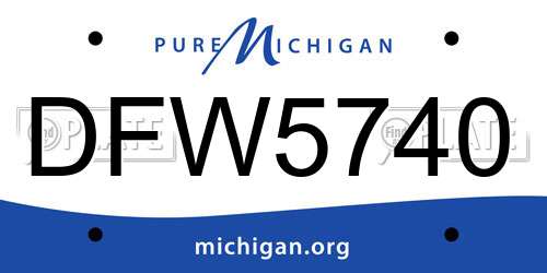DFW5740 Michigan License Plate