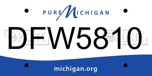 DFW5810 Michigan License Plate