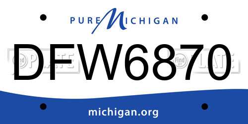 DFW6870 Michigan License Plate
