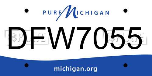 DFW7055 Michigan License Plate