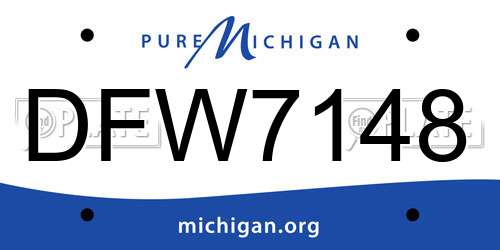 DFW7148 Michigan License Plate