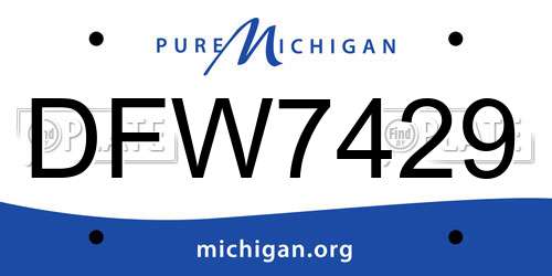 DFW7429 Michigan License Plate