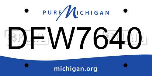 DFW7640 Michigan License Plate
