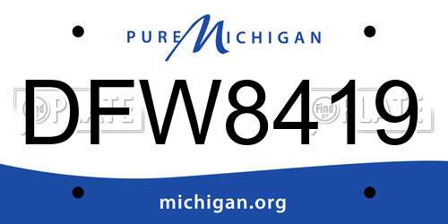 DFW8419 Michigan License Plate