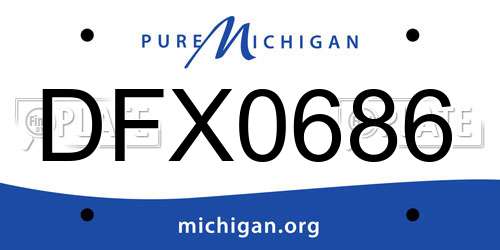 DFX0686 Michigan License Plate