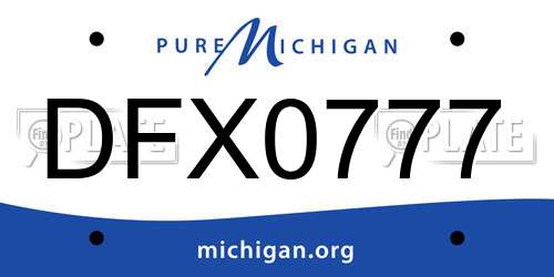 DFX0777 Michigan License Plate