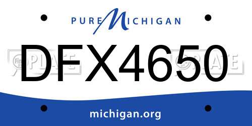 DFX4650 Michigan License Plate