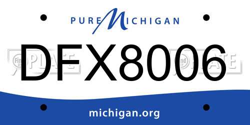 DFX8006 Michigan License Plate