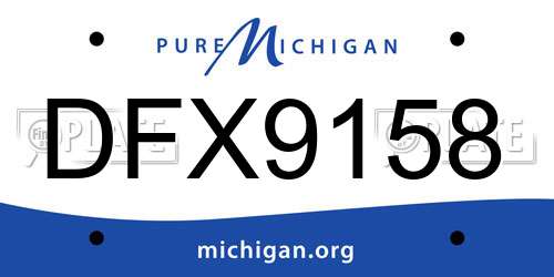 DFX9158 Michigan License Plate