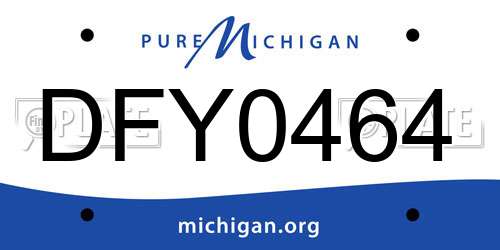 DFY0464 Michigan License Plate