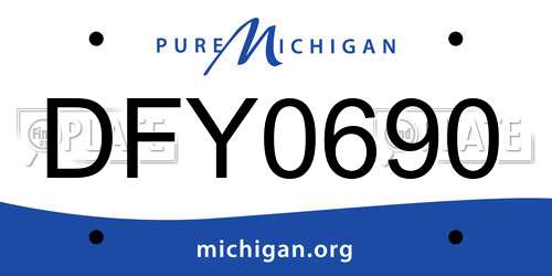 DFY0690 Michigan License Plate