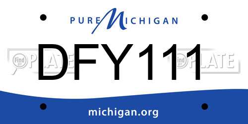DFY111 Michigan License Plate