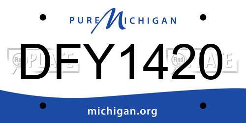 DFY1420 Michigan License Plate