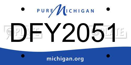 DFY2051 Michigan License Plate