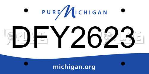 DFY2623 Michigan License Plate