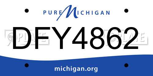 DFY4862 Michigan License Plate