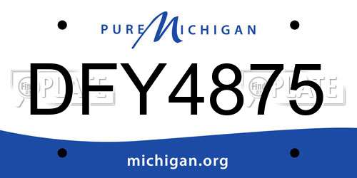 DFY4875 Michigan License Plate