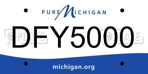 DFY5000 Michigan License Plate