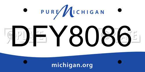 DFY8086 Michigan License Plate