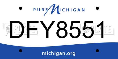 DFY8551 Michigan License Plate