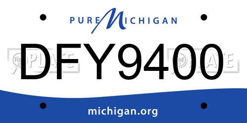DFY9400 Michigan License Plate