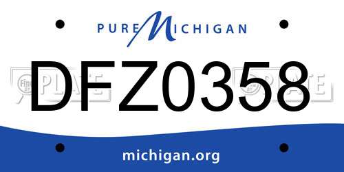 DFZ0358 Michigan License Plate