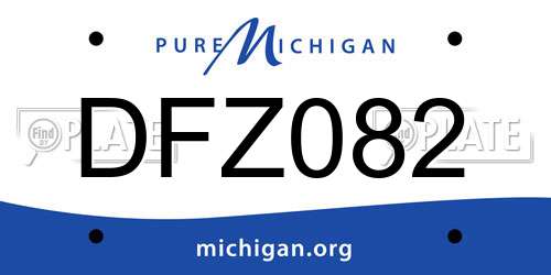 DFZ082 Michigan License Plate