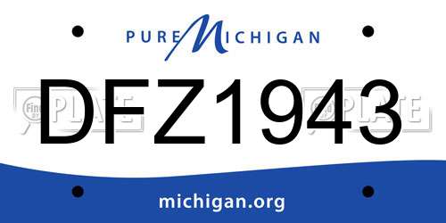 DFZ1943 Michigan License Plate