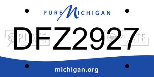 DFZ2927 Michigan License Plate