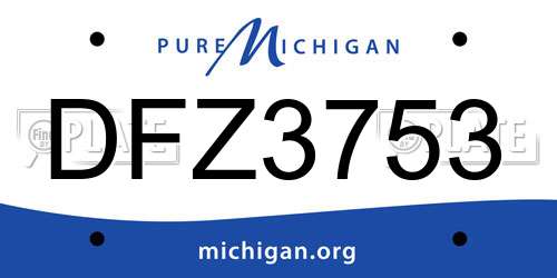 DFZ3753 Michigan License Plate