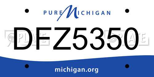 DFZ5350 Michigan License Plate