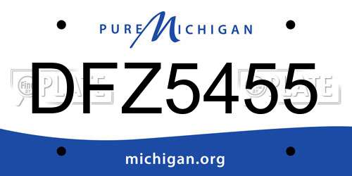 DFZ5455 Michigan License Plate