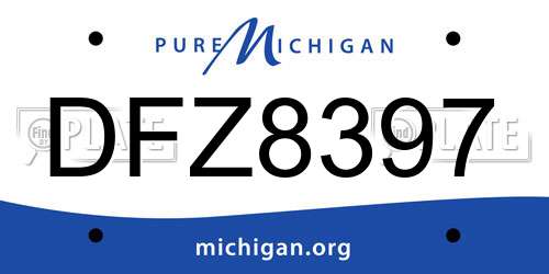 DFZ8397 Michigan License Plate