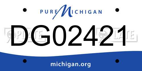 DG02421 Michigan License Plate