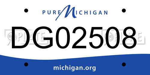 DG02508 Michigan License Plate