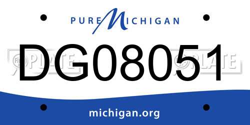 DG08051 Michigan License Plate