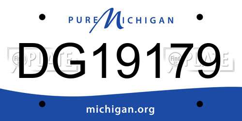 DG19179 Michigan License Plate