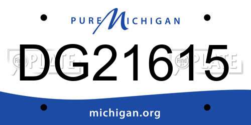 DG21615 Michigan License Plate