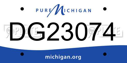 DG23074 Michigan License Plate