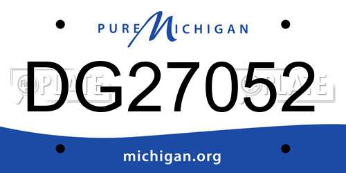 DG27052 Michigan License Plate
